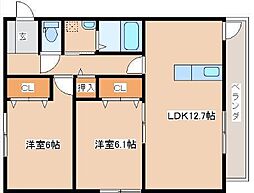 M'sone 2LDKの間取図画像