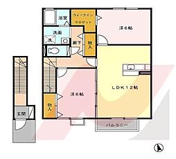 グリーンヒルズたかお 2LDKの間取図画像