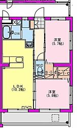 （仮称）三股町YMマンション 101 1階2LDKの間取り