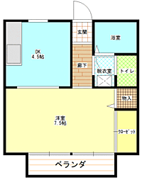 クレセントY 1DKの間取図画像