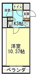 セレニティーガーデン 1Kの間取図画像