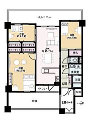 サングレート春日 3LDKの間取図画像