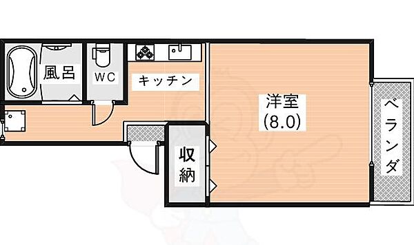 シティロイヤル富雄北 ｜奈良県奈良市富雄北２丁目(賃貸アパート1K・1階・24.00㎡)の写真 その2