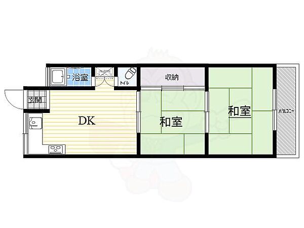 木本ハイツ1 ｜奈良県生駒市東菜畑１丁目(賃貸アパート2DK・2階・35.00㎡)の写真 その2