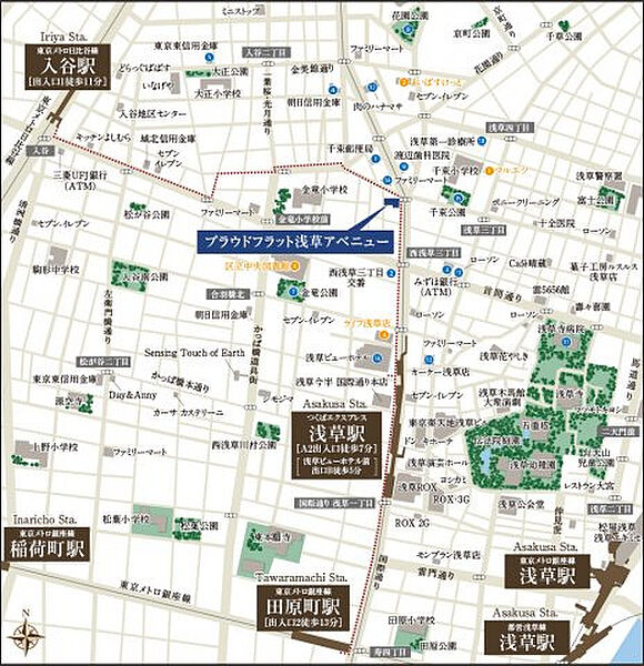 プラウドフラット浅草アベニュー 1303｜東京都台東区千束1丁目(賃貸マンション2LDK・13階・51.30㎡)の写真 その17