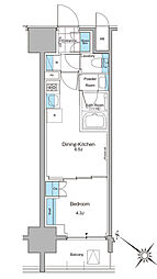 ルフォンプログレ西大井プレミア 1DKの間取図画像