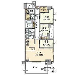 グランドメゾン上野毛 3LDKの間取図画像