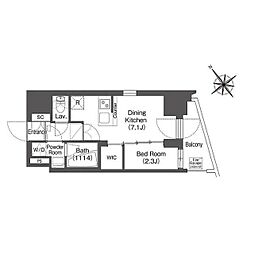 COMFORIA東大井2 1Kの間取図画像