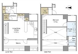 ワールドシティタワーズブリーズタワーB1棟 1LDKの間取図画像