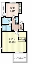 ラフィーヌ中目黒 1LDKの間取図画像