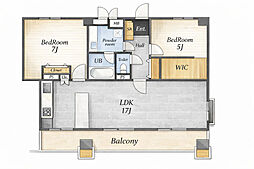 エクセレンス三萩野 2LDKの間取図画像