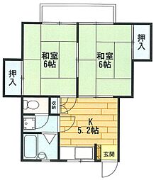 サンライフワカバ 2Kの間取図画像