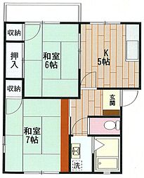 リバーヴィレッジ2 2Kの間取図画像