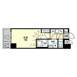 ガーディアンズパレス難波 2階1Kの間取り