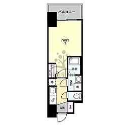 S-RESIDENCE難波大国町Tres 1Kの間取図画像