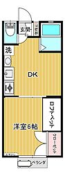 サンシティアイヅ 1DKの間取図画像