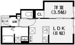 グッドライフステージ富士見台 1DKの間取図画像