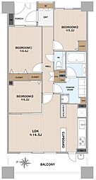 フューズ・コート175 3LDKの間取図画像