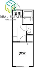 JR紀勢本線 初島駅 徒歩7分の賃貸アパート 1階1Kの間取り