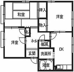 南海加太線 中松江駅 徒歩6分の賃貸アパート 1階3DKの間取り