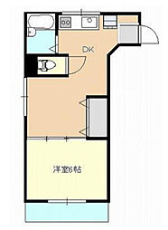南海線 和歌山市駅 徒歩6分の賃貸マンション 2階1DKの間取り