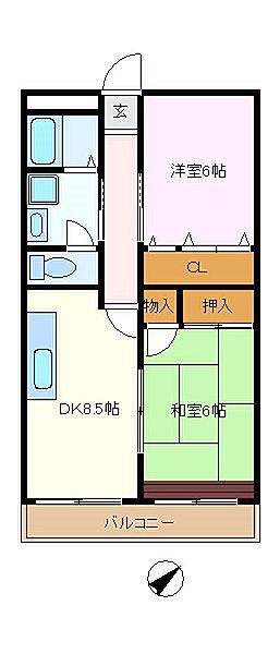 神奈川県横浜市金沢区釜利谷東３丁目(賃貸マンション2LDK・2階・53.74㎡)の写真 その2