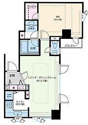 インペリアル南麻布サテライト 1LDKの間取図画像