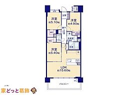 コスモシティガーデンズ東京EAST 3LDKの間取図画像