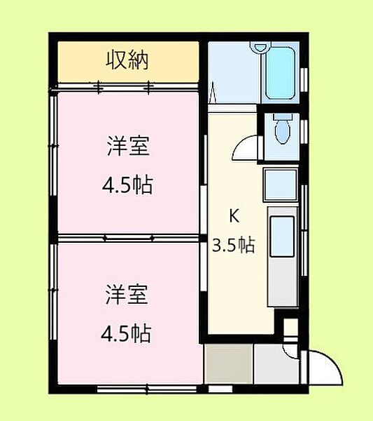 神奈川県横浜市金沢区町屋町(賃貸アパート2K・1階・30.75㎡)の写真 その2