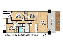 ライオンズ芦屋グランフォート 3LDKの間取図画像
