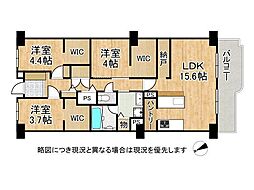 ネオコーポ武庫川 3SLDKの間取図画像
