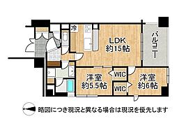 ベルク西宮シュトラール 2LDKの間取図画像