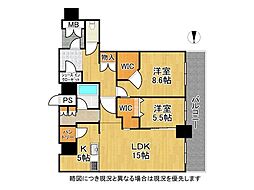 ザ・宝塚タワー 2LDKの間取図画像