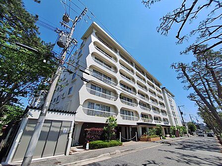 青空と緑に囲まれたスタイリッシュな外観は、帰宅するたびに誇らしい気持ちにさせてくれますね!計算されたバルコニーのラインが美しく、都会的でありながら安らぎも感じられる素敵な住まいですね