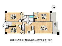 アジュール宝塚南口 3LDKの間取図画像