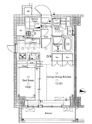 dips十条仲原EAST 1LDKの間取図画像