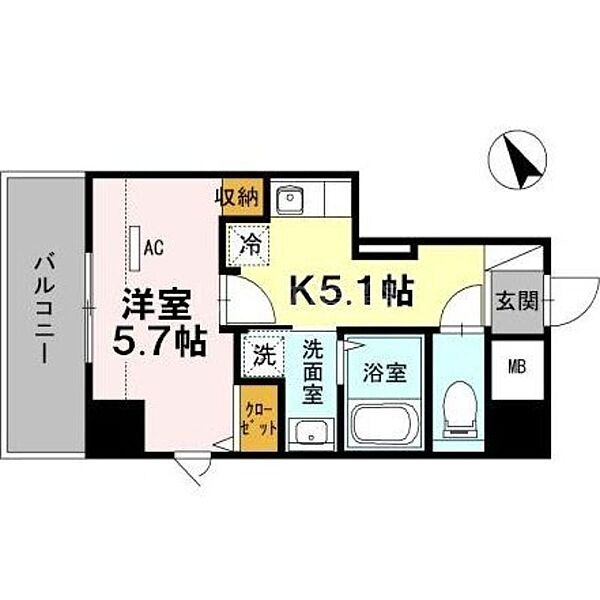 東京都大田区大森中1丁目(賃貸マンション1K・9階・26.32㎡)の写真 その2