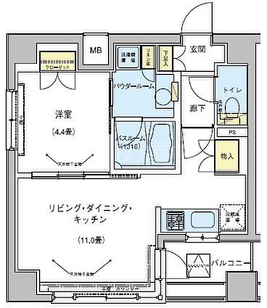 東京都品川区東五反田1丁目(賃貸マンション1LDK・7階・38.40㎡)の写真 その2