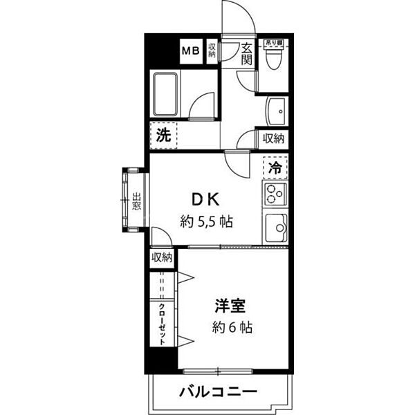 東京都大田区大森西2丁目(賃貸マンション1DK・4階・33.30㎡)の写真 その2