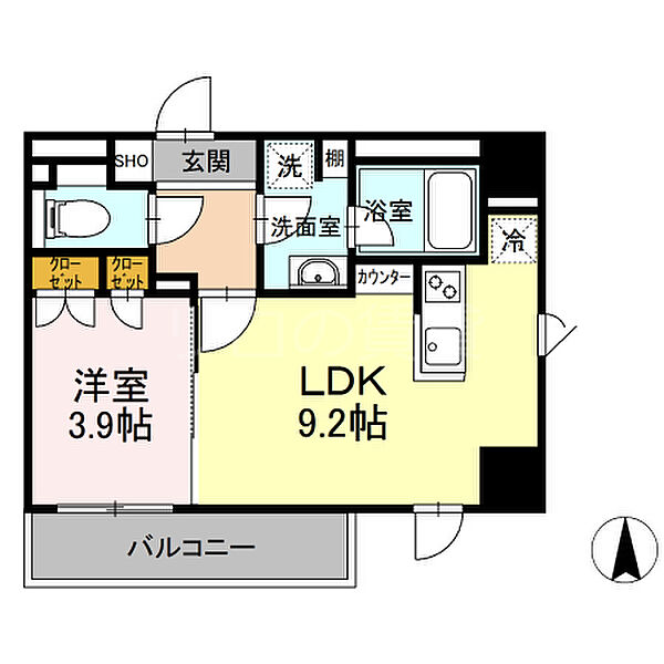 東京都港区白金1丁目(賃貸マンション1LDK・10階・35.51㎡)の写真 その2