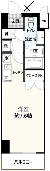 東京都品川区東大井5丁目(賃貸マンション1R・5階・24.64㎡)の写真 その2