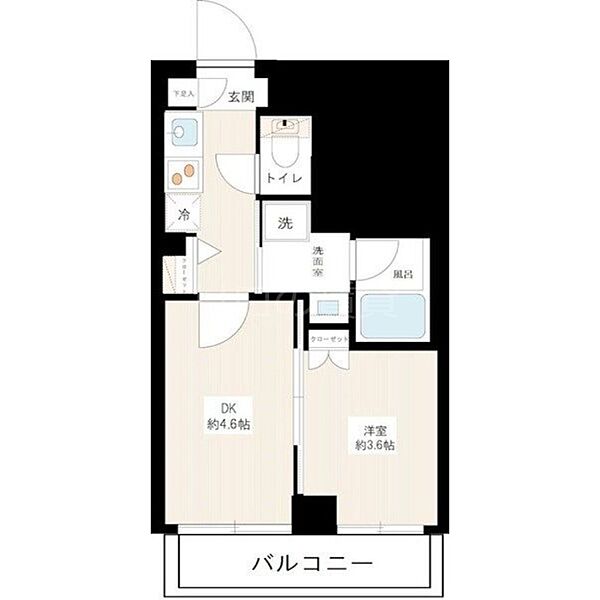 東京都大田区矢口3丁目(賃貸マンション1DK・6階・25.59㎡)の写真 その2