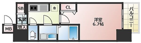 ファーストフィオーレ大阪城イースト ｜大阪府大阪市東成区中本5丁目(賃貸マンション1K・9階・23.67㎡)の写真 その3