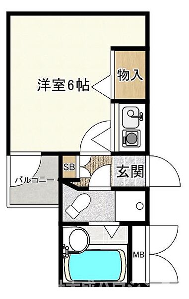 ベル今津大東町 ｜兵庫県西宮市今津大東町(賃貸マンション1R・3階・18.00㎡)の写真 その2