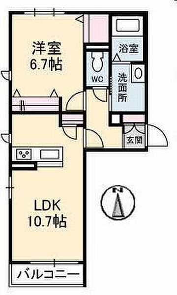 フェリスタージュ西津田 203｜島根県松江市西津田5丁目(賃貸アパート1LDK・2階・44.68㎡)の写真 その2