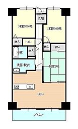サーパス西津田2 3LDKの間取図画像