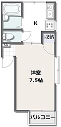 エステート国屋 1Kの間取図画像