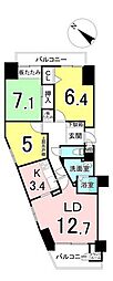 アイシティ羊ケ丘通 3LDKの間取図画像