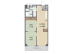 タウンハイツ加美 2LDKの間取図画像