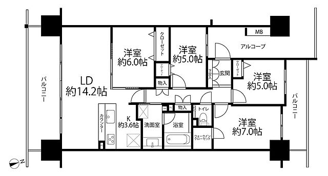 間取り ユトリシア壱番街 9階/-